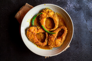 Rui Macher Kalia | Traditional Bengali Rohu Fish Curry in Rich Spicy Gravy | Authentic Bengali Fish Recipe with Potato and Aromatic Spices | Classic Bengali Cuisine