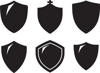 Black Shield Silhouettes for Design