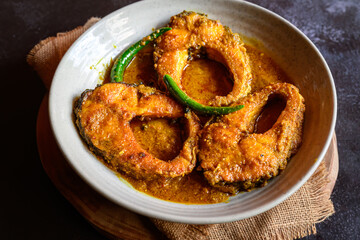 Rui Macher Kalia | Traditional Bengali Rohu Fish Curry in Rich Spicy Gravy | Authentic Bengali Fish Recipe with Potato and Aromatic Spices | Classic Bengali Cuisine