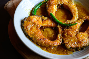 Rui Macher Kalia | Traditional Bengali Rohu Fish Curry in Rich Spicy Gravy | Authentic Bengali Fish Recipe with Potato and Aromatic Spices | Classic Bengali Cuisine