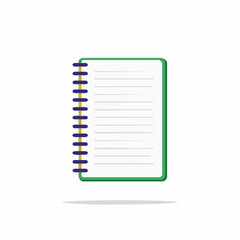 Simple Green Spiral Notebook Illustration
