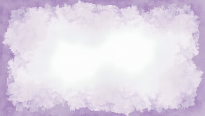 Textured Watercolor Background with Purple Border and White Center Space