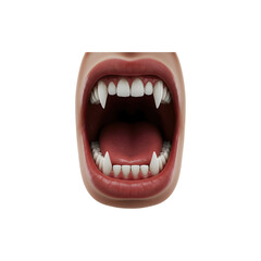 Naklejka premium Open Mouth with Vampire Fangs for Scary Halloween Design and Horror Art Concepts