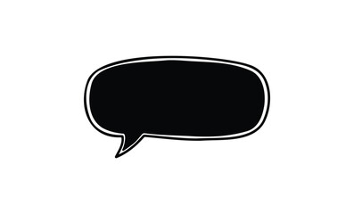 Naklejka premium Blank speech bubble with black outline. Vector retro hand drawn illustration