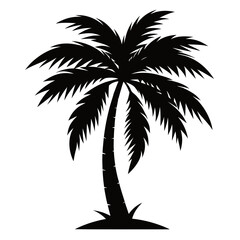 Obraz premium Tropical Palm Tree Silhouette Vector