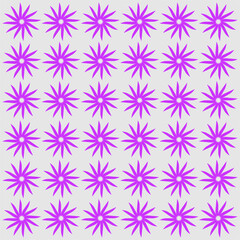 A radiant field of violet star-shaped blossoms, aligned in harmony, spreading vibrant energy and cosmic beauty across a bright, endless canvas.