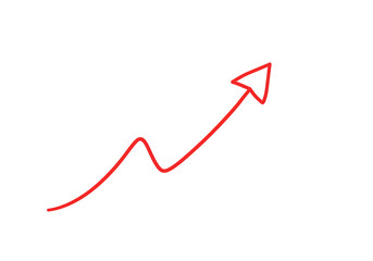 Red Upward Growth Arrow Icon