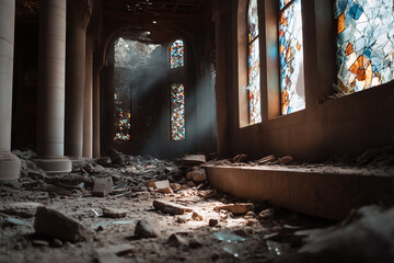 Destroyed Cathedral Interior
