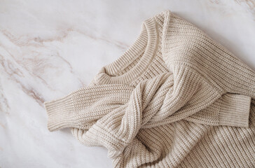 A cozy knitted sweater, perfect for staying warm in winter.