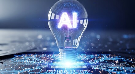 Ai light bulb symbolizing innovation and technology