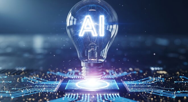 Ai light bulb symbolizing innovation and technology