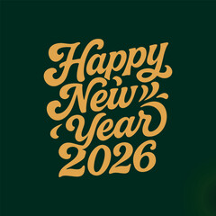 Happy New Year festive background, decorative New Year lettering, New Year celebration greeting card banner design vector illustration