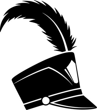 Marching band hat silhouette, Marching band hat svg, Marching band svg, Marching band silhouette, Hat svg, Hat silhouette, Color guard svg, Marching band hat vector.