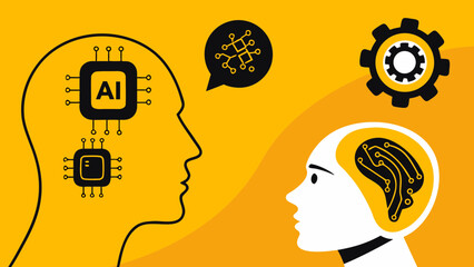 Artificial intelligence ai machine learning deep learning technology concept illustration