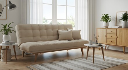 Modern Living Room Interior with Neutral Tones