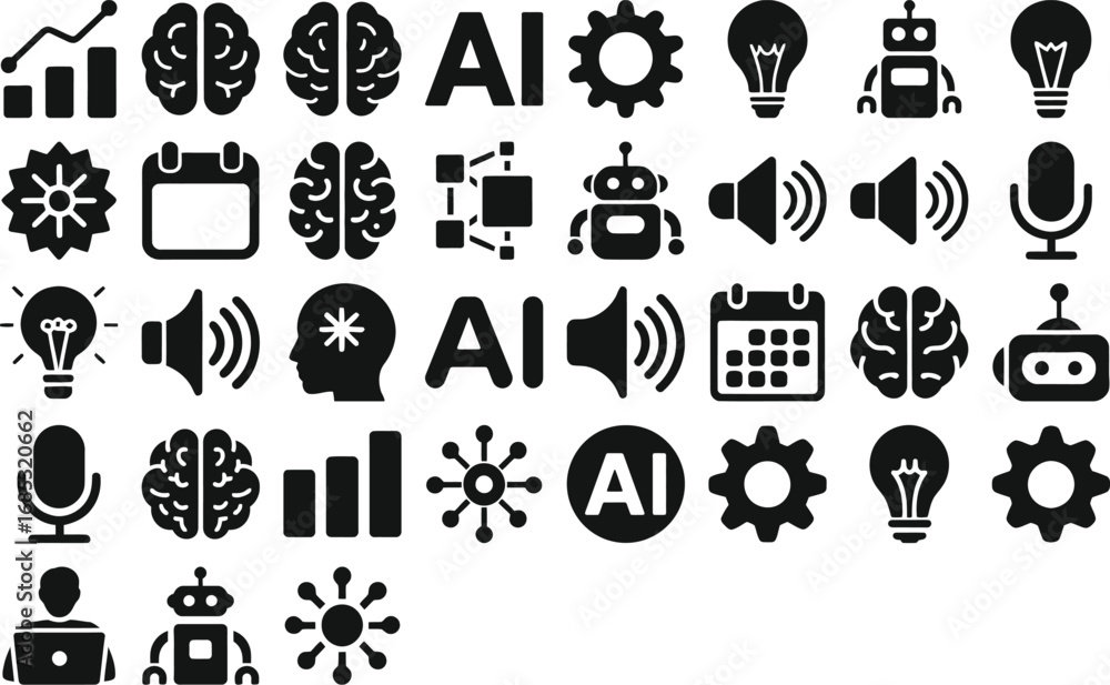 Aufkleber ai icons artificial intelligence technology and innovation graphics