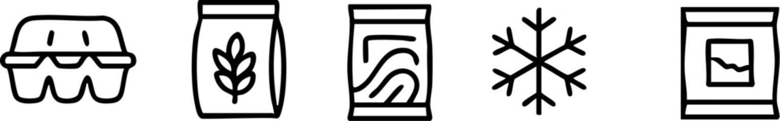 Food and Grocery Product Line Icons Collection.