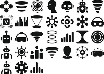 Icons Technology Data and AI Glyphs