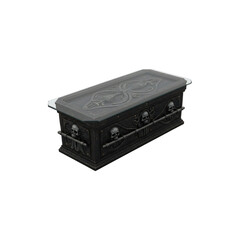 Obraz premium Black Gothic Coffin Box with Intricate Horror Themed Design