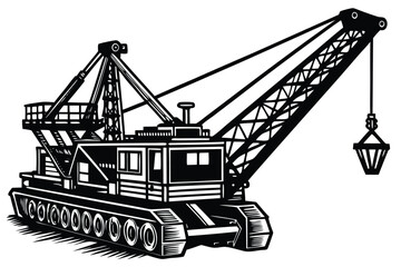 bulk handling crane vector