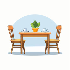 Pixel Art Wooden Table And Chairs