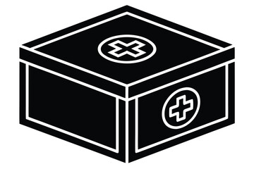 medicine packaging box vector icon