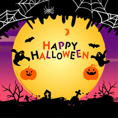 かわいいハロウィン　背景イラスト