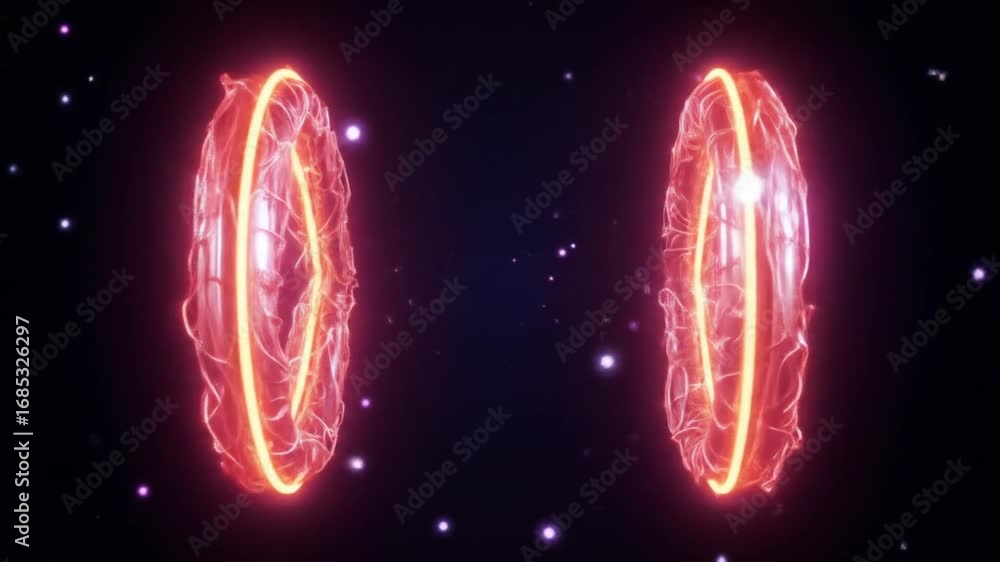 Poster neon infinity sign. seamless loop animation, 3d rendering. 4k video.