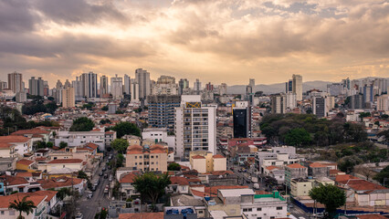Skyline of the North part of Sao Paulo, during sunset.