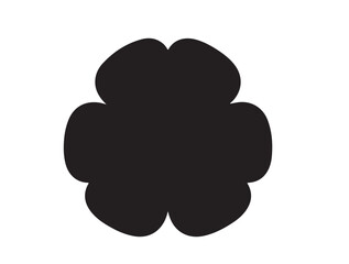 Clover flower Icon in silhouette top view white background.