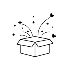 open gift box vector illustration for celebration