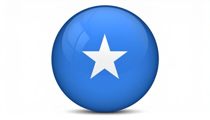Blue sphere with centered white five-pointed star, resembling Somalia&rsquo;s national flag