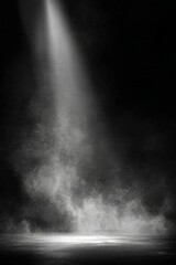 Fototapeta premium Abstract Dark Background with Spotlight and Smoke.