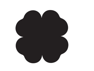 Clover flower Icon in silhouette top view white.