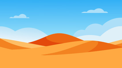 UAE Desert Vast Arid Landscape Vector Illustration Artwork