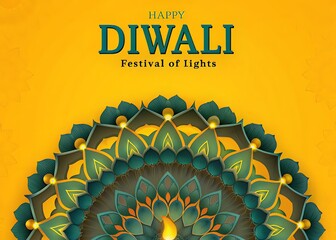 Diwali festival decoration with traditional clay diyas, colorful rangoli made from flower petals, sparkling candles, festive sweets and bright fireworks creating vibrant indian cultural celebration