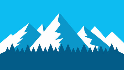 Idaho Sawtooth Mountains Rugged Peaks Vector Illustration