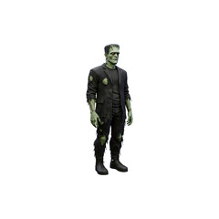 Classic Frankenstein monster figurine, green creepy dead character for horror, retro Halloween, and spooky decorations