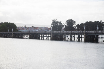O grove, Spain; 1st September 2025: Bridge that connects the town of O grove with the island of La Toja in Galicia.