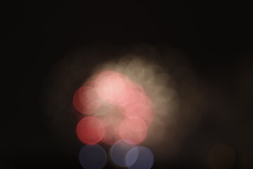 Fireworks in a night sky wth bokeh effect