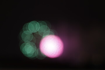 Fireworks in a night sky wth bokeh effect