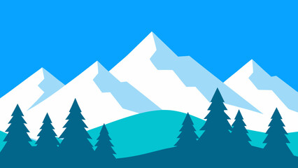 Rugged New Hampshire White Mountains Vector Illustration Appalachian Landscape