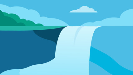 Naklejka premium Spectacular Niagara Falls Powerful Flow Nature Vector Illustration Water Power