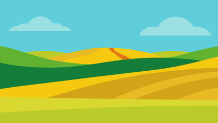 Obraz premium Expansive North Dakota Rolling Plains Vector Illustration American Landscape