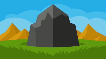 Striking Obsidian Rock Face Nature Vector Illustration Volcanic Stone Design