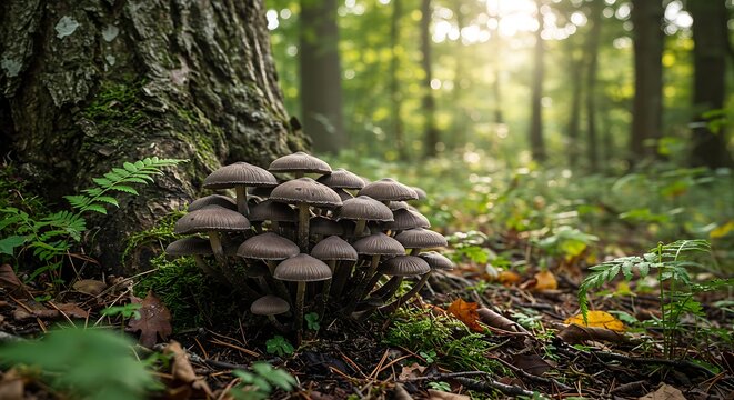 inky cap mushrooms (Coprinellus micaceus)