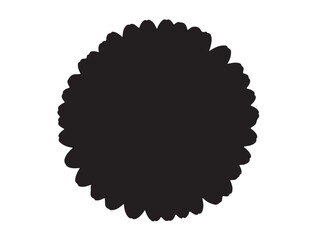 Gerbera flower Icon in silhouette top view white background.