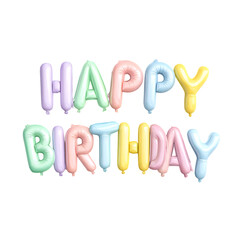 Pastel Happy Birthday Balloons Festive Party Decoration