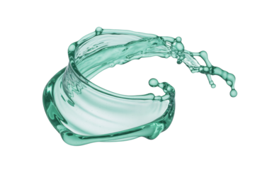 Turquoise Water Splash Swirling in a Dynamic Motion with Droplets liquid fluid