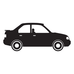 Fototapeta premium Black Car Silhouette Vector Illustration of Sedan Vehicle Ideal for Transportation and Automotive Design Projects
